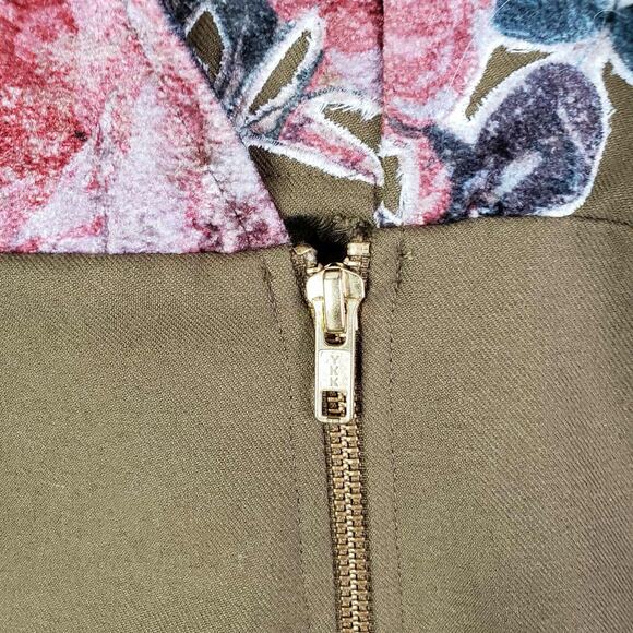 Hemant & Nandita Dress Womens Size 12 Green Candida Floral Velvet Boho Whimsi - Picture 5 of 9